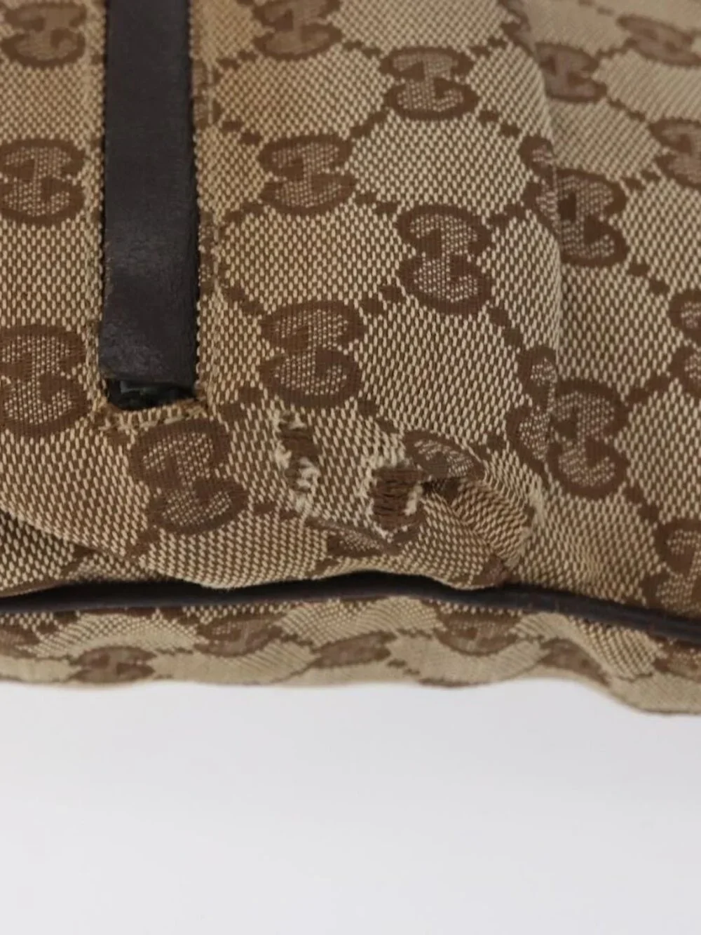 GUCCI GG Canvas Web Sherry Line Shoulder Bag Beige Silver 169937 Auth gh1991